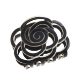 ネイビー | ローズバンスクリップ 透かし模様 ブラック | VINGTAINE