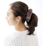 トップリボンバナナクリップ（ベルベット）(L) ブラック グレー | VINGTAINE | 詳細画像5 