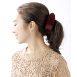 トップリボンバナナクリップ（ベルベット）(L) ブラック グレー | VINGTAINE | 詳細画像7 