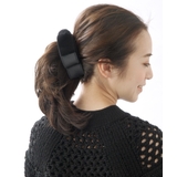 トップリボンバナナクリップ（ベルベット）(L) ブラック グレー | VINGTAINE | 詳細画像4 