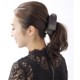 トップリボンバナナクリップ(ベルベット)(M) ブラック グレー | VINGTAINE | 詳細画像8