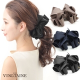 ボリュームリボンバナナクリップ ベーシック ブラック | VINGTAINE | 詳細画像1 