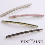 カラービジュー細バレッタ シンプル ブラック | VINGTAINE | 詳細画像1 