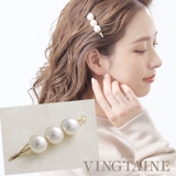 大粒パールヘアピン 3粒 ゴールド | VINGTAINE | 詳細画像1 