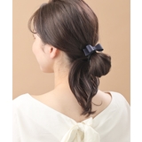 ネイビー | グログランリボン ポニーフック ヘアカフ | VINGTAINE