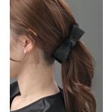 ブラック | スタッズ風リボンバナナクリップ ヘアクリップ デイリー使い | VINGTAINE