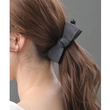 グレー | スタッズ風リボンバナナクリップ ヘアクリップ デイリー使い | VINGTAINE