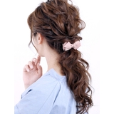 ピンク | グログランリボンポニーフック ヘアカフ ヘアゴム | VINGTAINE