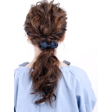 ネイビー | グログランリボンポニーフック ヘアカフ ヘアゴム | VINGTAINE