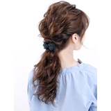 ブラック | グログランリボンポニーフック ヘアカフ ヘアゴム | VINGTAINE
