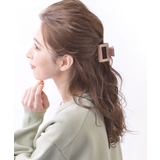ピンク | スクエアカラーバンスクリップ ヘアクリップ エナメル調 | VINGTAINE