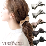 フェイクレザーダブルリボンバナナクリップ ヘアアクセサリー ベーシック | VINGTAINE | 詳細画像1