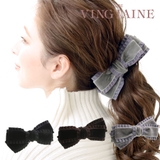 フリル&times;ベルベットリボンバナナクリップ ヘアクリップ ヘアアクセ | VINGTAINE | 詳細画像1 