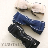 麻風リボンバナナクリップ ヘアクリップ オフィス | VINGTAINE | 詳細画像1