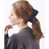 ネイビー | 麻風リボンバナナクリップ ヘアクリップ オフィス | VINGTAINE