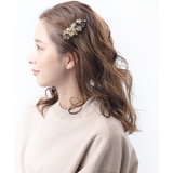 ベージュ | べっ甲風ミニフラワーヘアクリップ 柄 くちばしクリップ | VINGTAINE