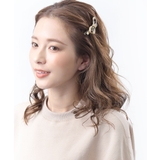 ベージュ | べっ甲風リボンヘアクリップ 柄 くちばしクリップ | VINGTAINE