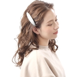 シルバー | オーバル型メタルバレッタ マット ツヤ消し | VINGTAINE