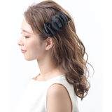 ブラック | オーガンジーフリルバレッタ ヘアクリップ 大人カジュアル | VINGTAINE