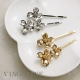 ビジューフラワーヘアピン（2本セット) ストーン ヘアアクセサリー | VINGTAINE | 詳細画像1 