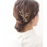 ゴールド | カットビーズU字ピン ヘアピン かんざし | 神戸ヴァンテーヌ