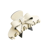 アイボリー | エナメル調ステッチリボンバンスクリップ 上品 光沢 | VINGTAINE