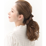 ブラウン | アシンメトリーリボンバナナクリップ エレガント シンプル | VINGTAINE