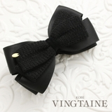ニット風ブラックリボンバナナクリップ ヘアアクセサリー 大人っぽい | VINGTAINE | 詳細画像1
