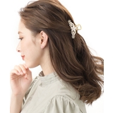 ゴールド | ホワイトフラワーバンスクリップ シンプル ヘアアクセサリー | 神戸ヴァンテーヌ