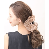 ベージュ | バンスクリップ シフォン フリル | VINGTAINE