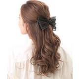 ブラック | バレッタ リボン シフォン | VINGTAINE