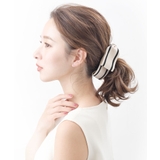 アイボリー | バナナクリップ バイカラー トップリボン | VINGTAINE