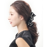 ブラック | バンスクリップ バイカラー リボン | VINGTAINE