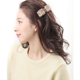 モカ | バレッタ ツイード リボン | VINGTAINE