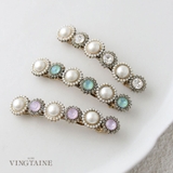 パール&ビジューバレッタ ヘアアクセ アンティーク調 | VINGTAINE | 詳細画像1