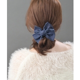 インディゴブルー | デニム リボン バレッタ | VINGTAINE