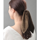 ブラウン | ベロア ロングリボン シュシュ | VINGTAINE