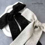 ツイードロングリボンヘアカフ ポニーフック 上品 | VINGTAINE | 詳細画像1