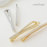 ラインストーンデザインヘアピン2本セット ドロップ ゴールド | VINGTAINE | 詳細画像1