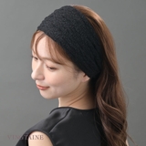 ブラックレース ワイドターバン ヘアバンド | VINGTAINE | 詳細画像1