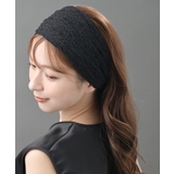 ワンカラー | ブラックレース ワイドターバン ヘアバンド | VINGTAINE