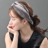 モノトーンチェック柄 ヘアバンド ターバン | VINGTAINE | 詳細画像1 