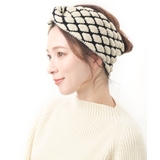 ベージュ | ニットクロスターバンヘアバンド モノトーン カジュアル | VINGTAINE
