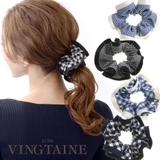 ギンガムチェック柄ボリュームシュシュ サテンパイピング チェック | VINGTAINE | 詳細画像1