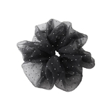 ブラック | スタッズ付きボリュームシュシュ シアー ヘアアレンジ | VINGTAINE