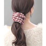 ワイン | ニット チェック柄 シュシュ | VINGTAINE