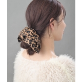 ワンカラー | スクエアシュシュ レオパード柄 ヘアゴム | VINGTAINE