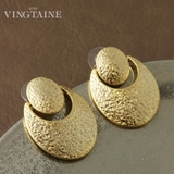 槌目加工メタルサークルピアス 大ぶり デザイン上品 | VINGTAINE | 詳細画像1
