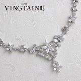 キュービックジルコニアゴージャスフラワーチョーカー ネックレス お花 | VINGTAINE | 詳細画像1
