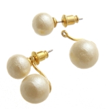 セパレートコットンパールピアス バックキャッチピアス ダブル | VINGTAINE | 詳細画像3 